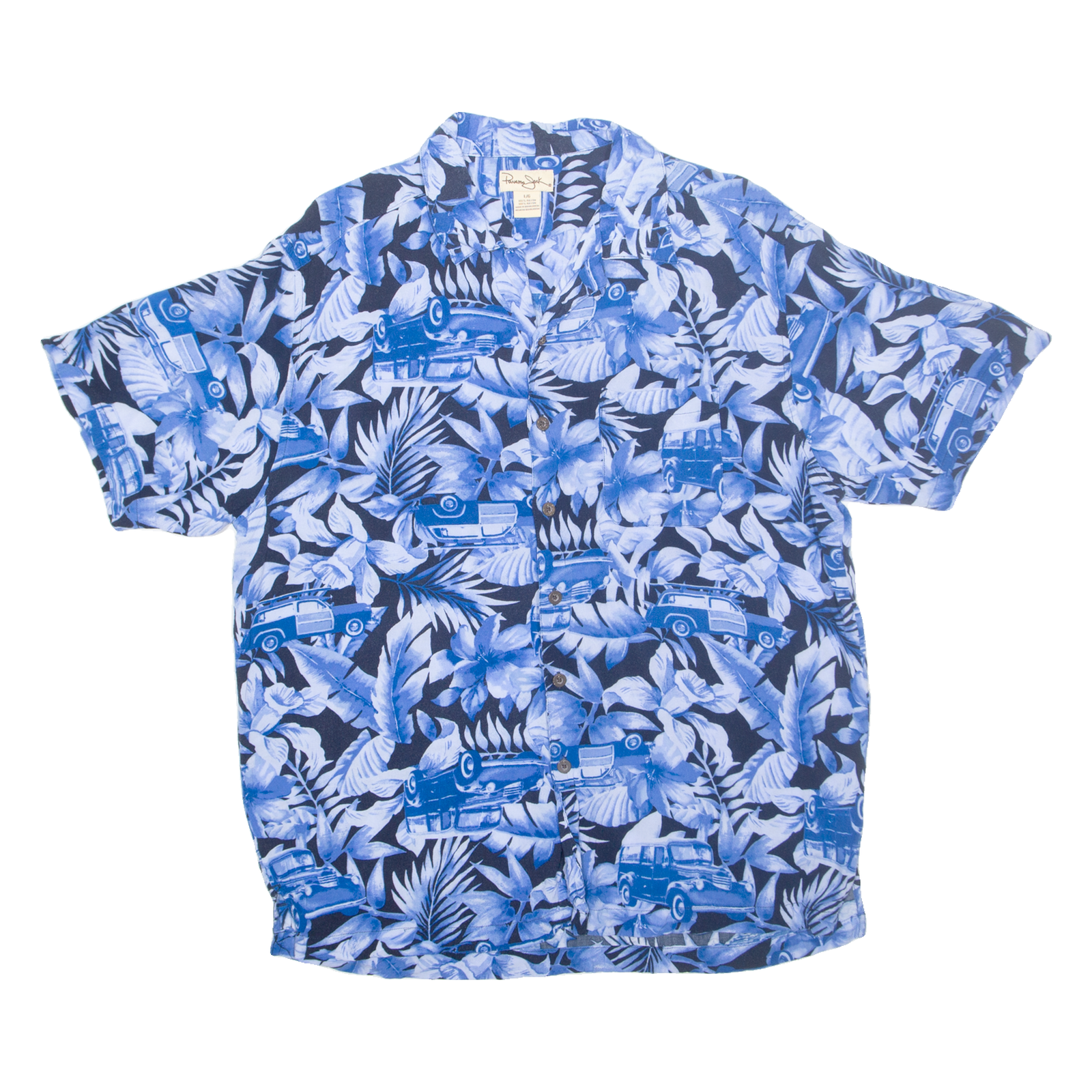 PANAMA JACK Mens Hawaiian Shirt Blue Floral L Refurbished - N/A refurbished available on Cerqular
