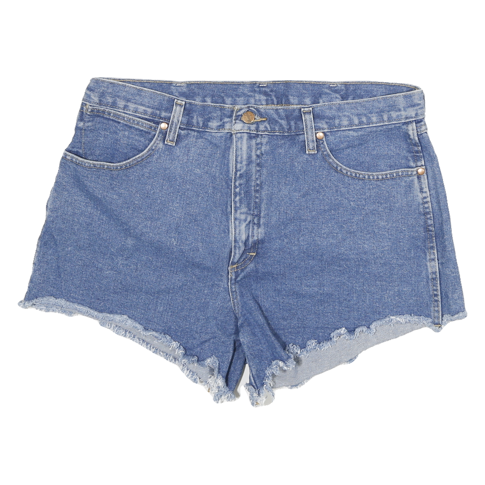 WRANGLER Womens Denim Blue Casual Cut-Off Shorts XL W36 Frayed Hem Refurbished - N/A refurbished available on Cerqular