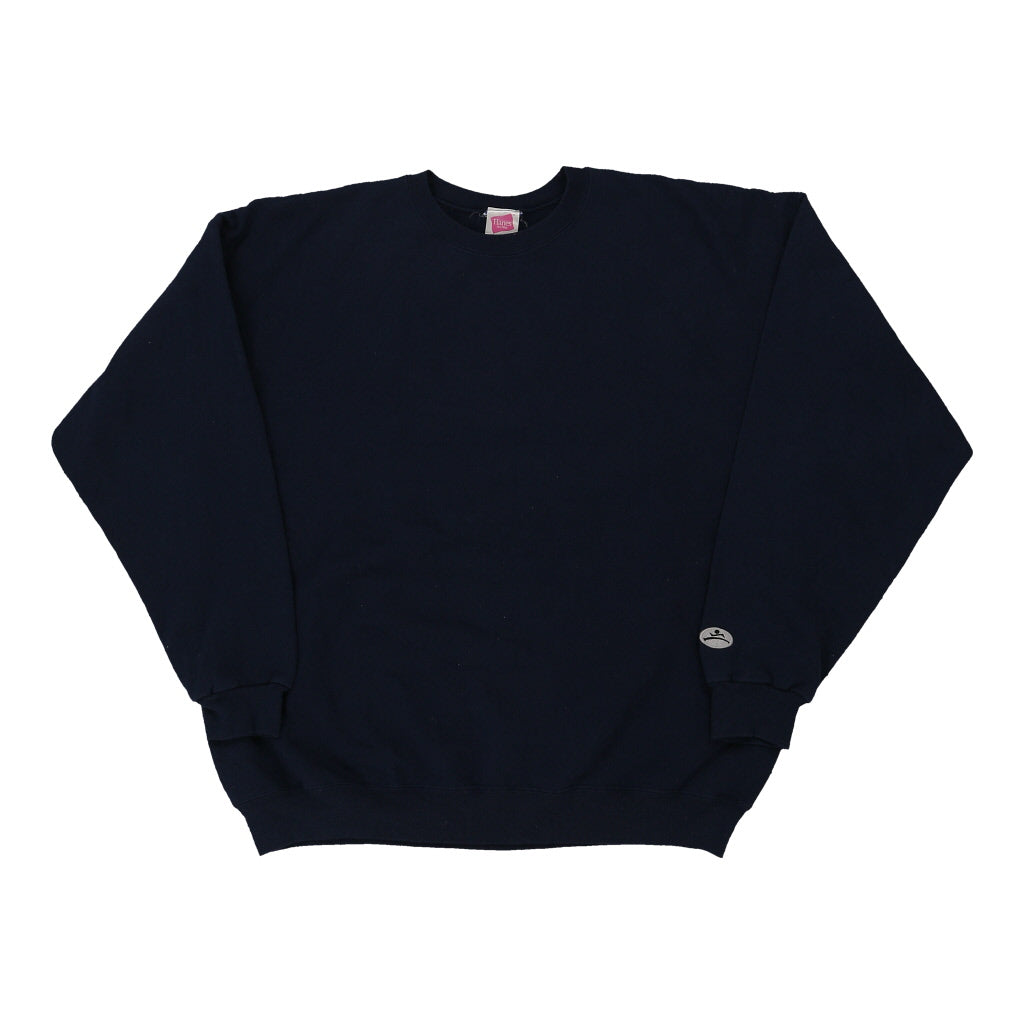 Hanes Sweatshirt - XL Navy Cotton Blend | Size: x-large Refurbished - Thrifted (note: this is a term often used to describe second- refurbished available on Cerqular