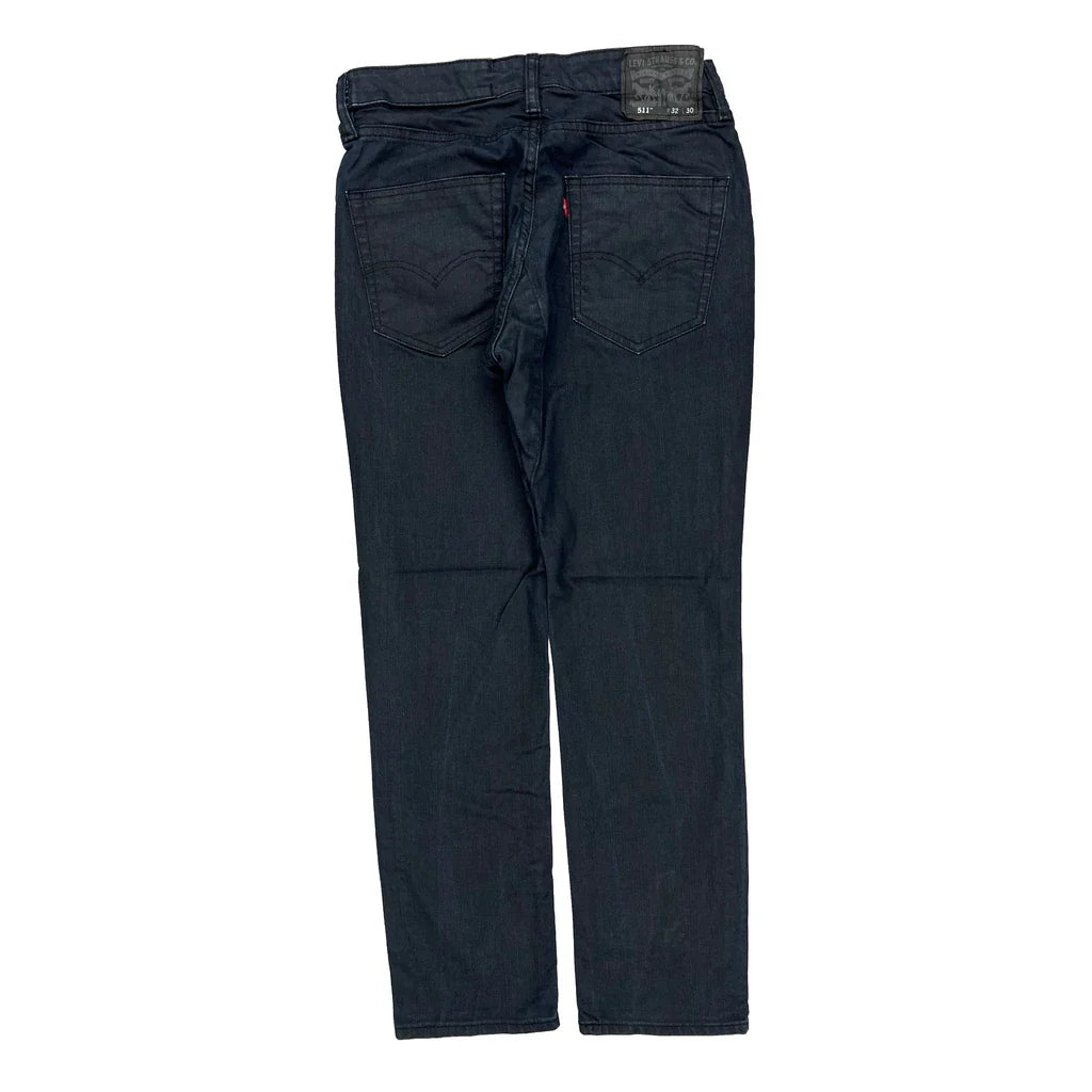 511 Levis Jeans - 32W 30L Dark Wash Cotton Refurbished - Thrifted (note: this is a term often used to describe second- refurbished available on Cerqular