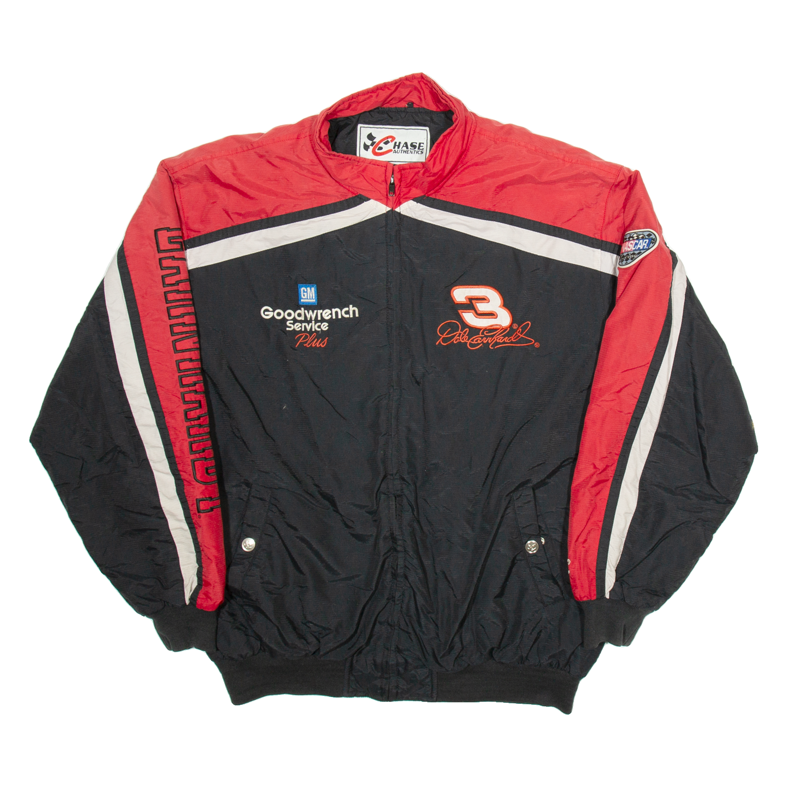 CHASE AUTHENTICS EARNHARDT Nascar Mens Jacket Black  Nylon USA L Refurbished - N/A refurbished available on Cerqular