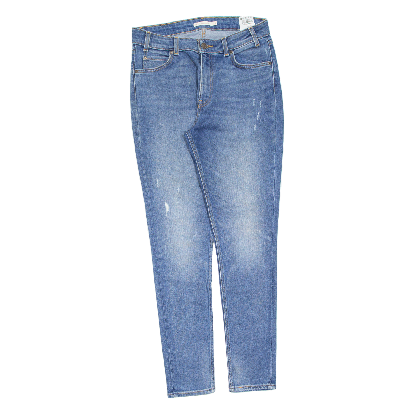 LEVI'S 721 High Rise Distressed Orange Tab Womens Jeans Blue Slim Skinny W29 L30 Refurbished - N/A refurbished available on Cerqular