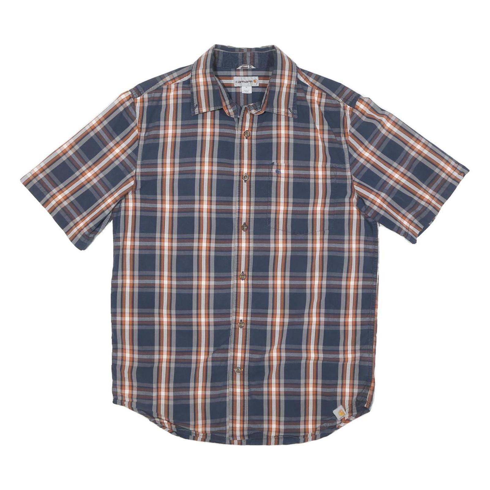 CARHARTT Mens Blue & Orange Check Shirt M Cotton Blend Casual Workwear Refurbished - N/A refurbished available on Cerqular