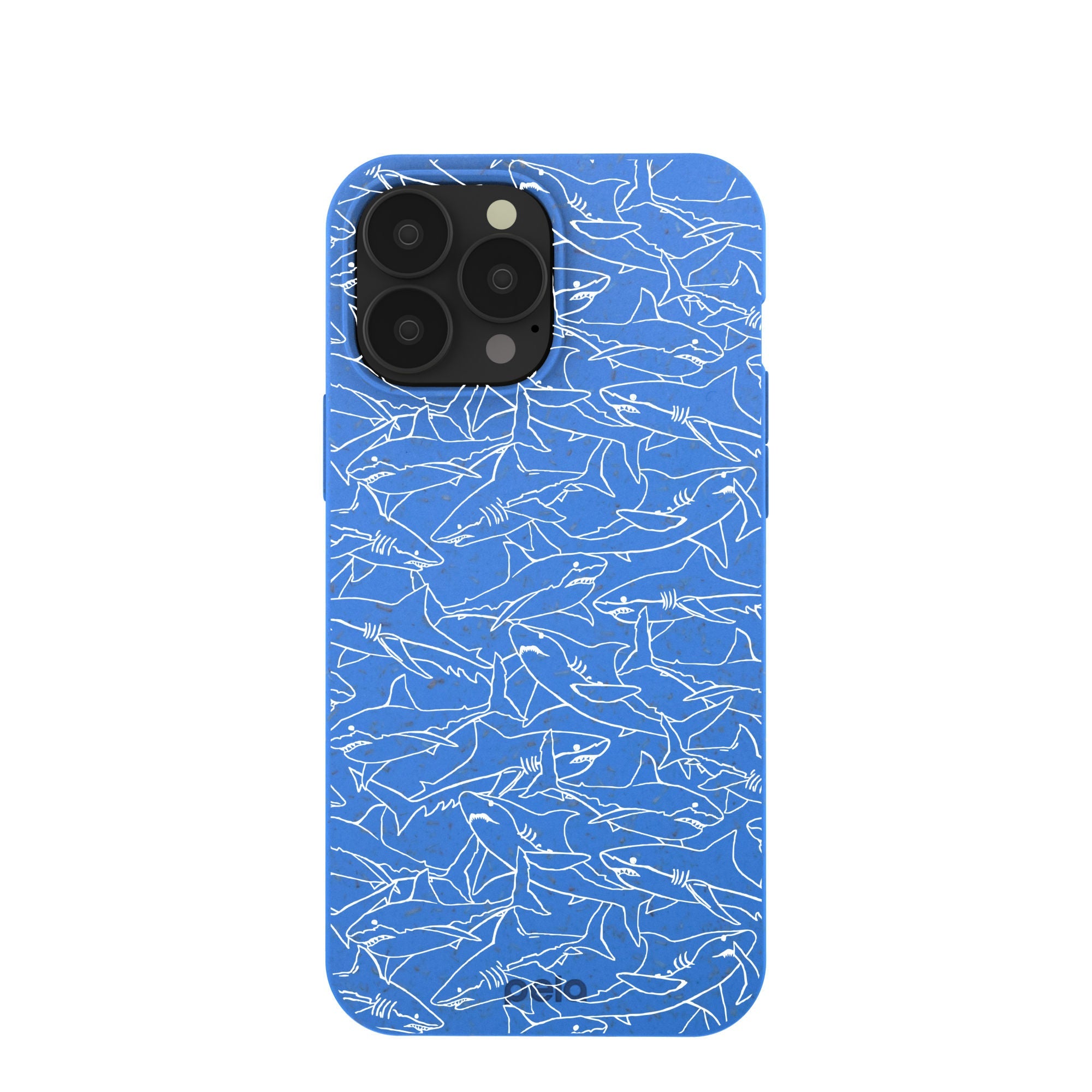Electric Blue Shark Frenzy iPhone 13 Pro Max Case Refurbished - Pela Case refurbished available on Cerqular