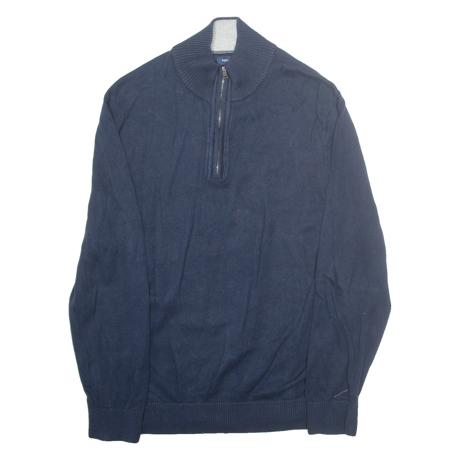 NAUTICA Mens Jumper Blue 1/4 Zip Tight Knit L Refurbished - N/A refurbished available on Cerqular