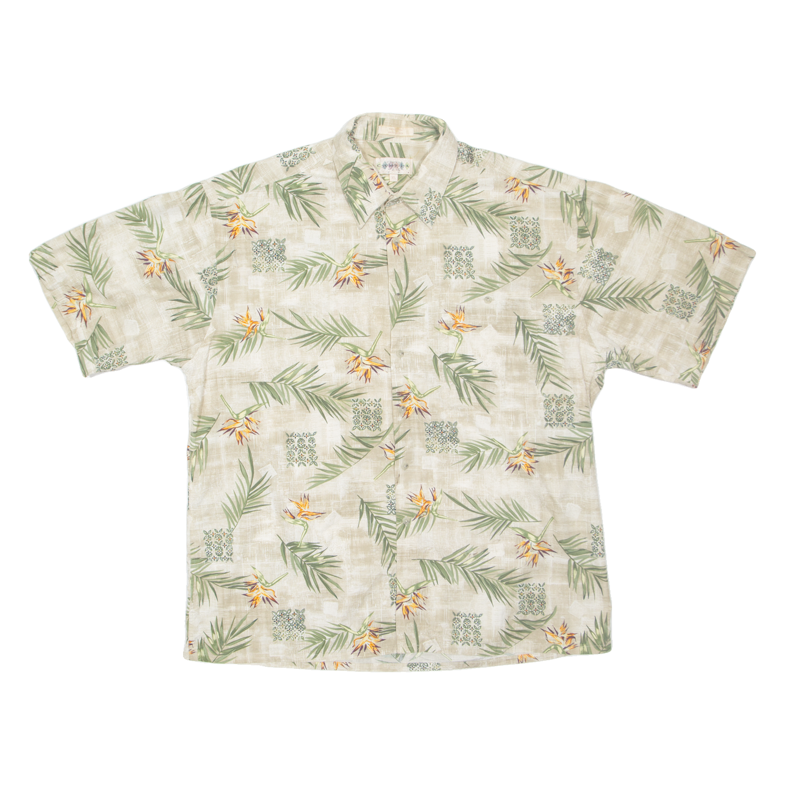 CAMPIA Mens Hawaiian Shirt Beige Floral XL Refurbished - N/A refurbished available on Cerqular