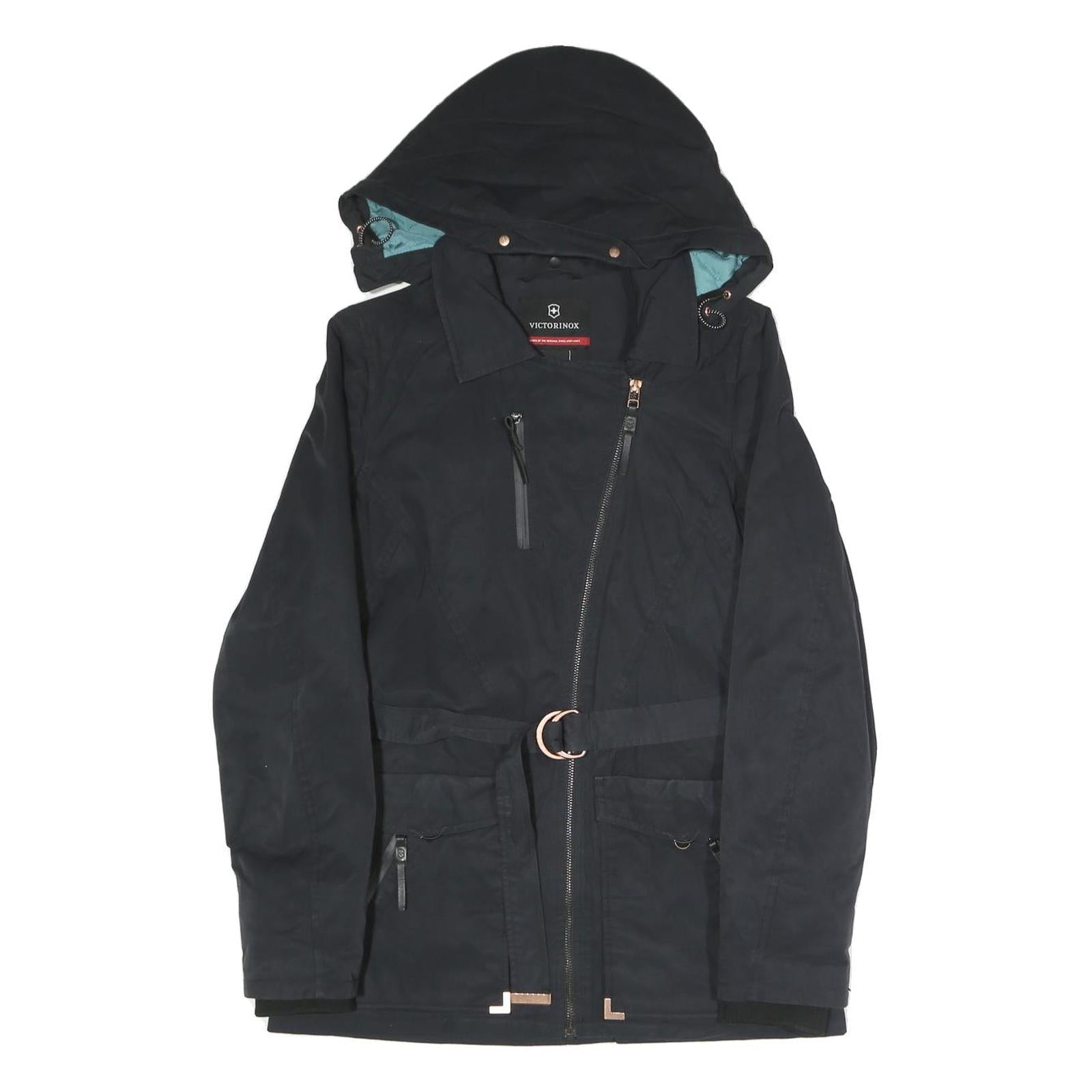 VICTORINOX Womens Black Jacket S Polyester Blend Zip Hooded Classic Fit Stylish Refurbished - N/A refurbished available on Cerqular