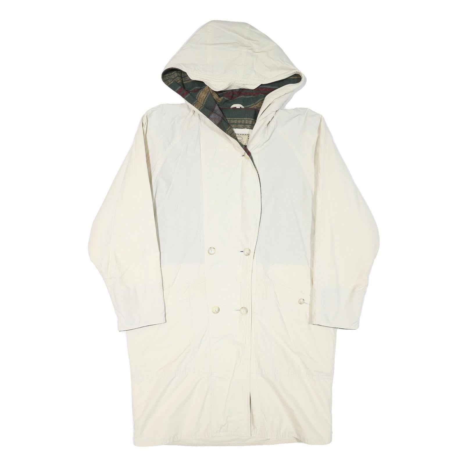 TRADITION Womens Cream Jacket L Polyester Blend Plain Button Closure Hooded Refurbished - N/A refurbished available on Cerqular