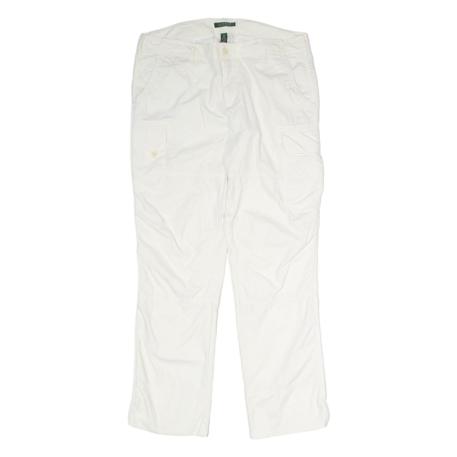 LAUREN RALPH LAUREN Womens White Regular Fit Straight Leg Trousers W34 L34 Refurbished - N/A refurbished available on Cerqular