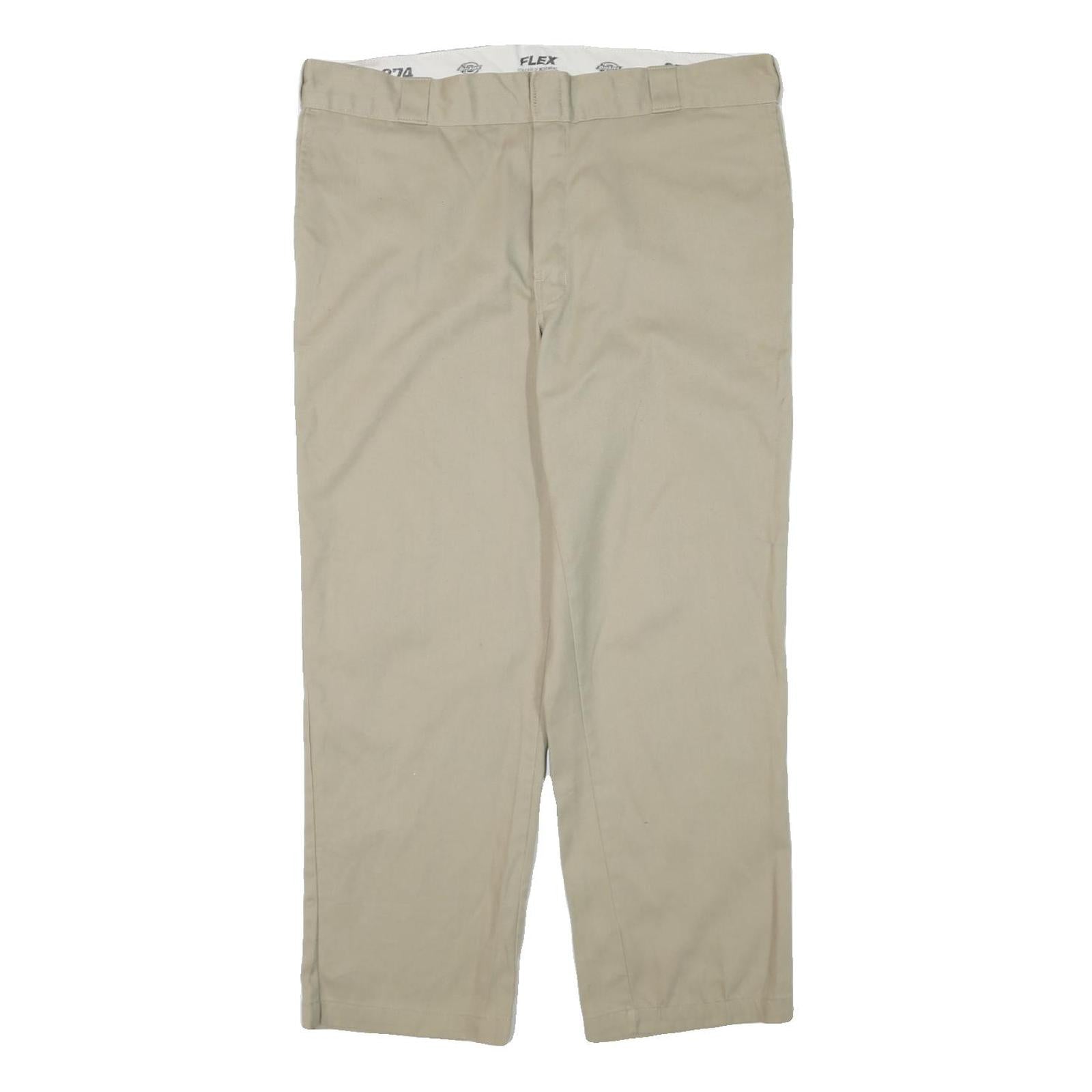 DICKIES Mens Regular Fit Beige Trousers W40 L30 Workwear Zip Closure Cotton Refurbished - N/A refurbished available on Cerqular