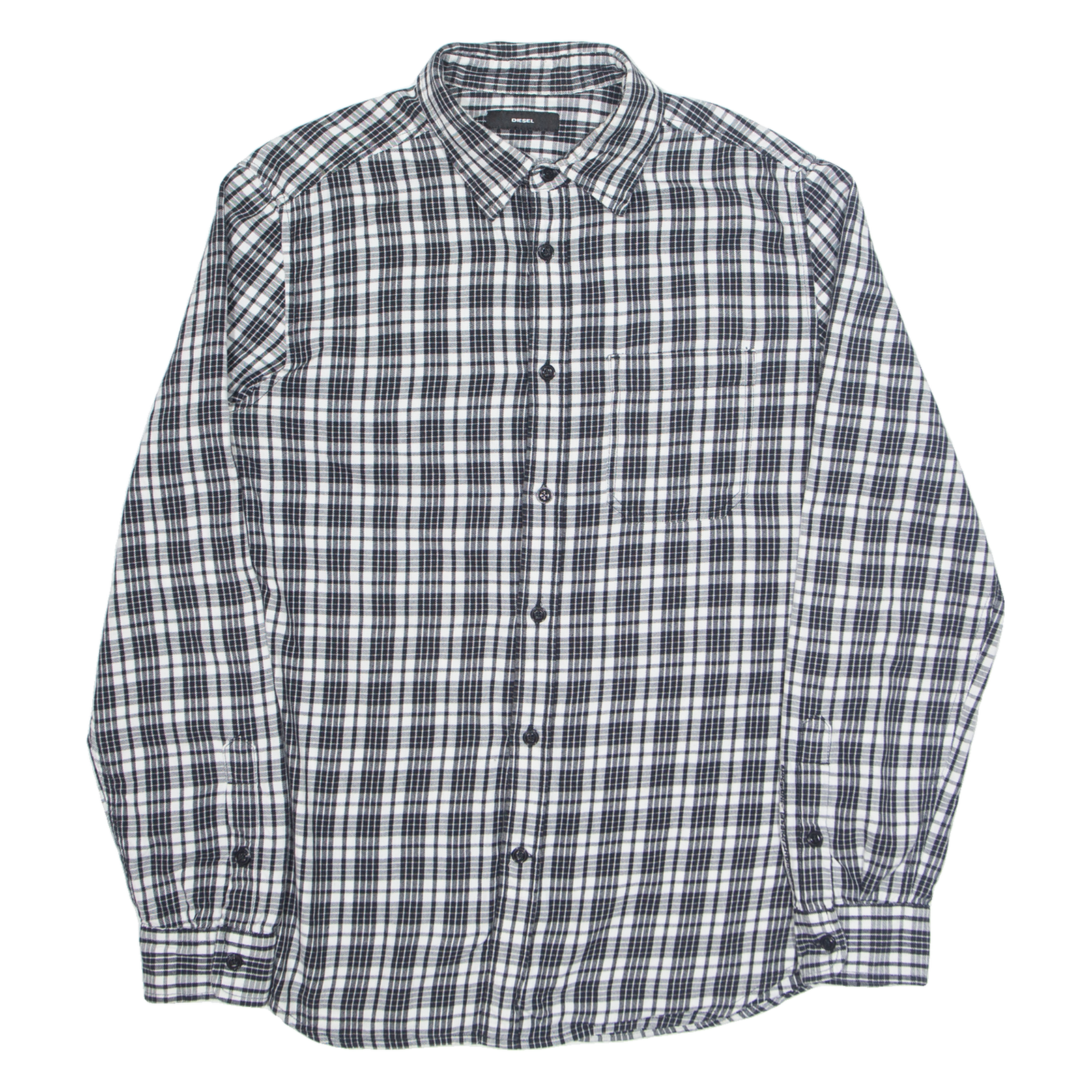DIESEL Mens Shirt Black Check Long Sleeve L Refurbished - N/A refurbished available on Cerqular