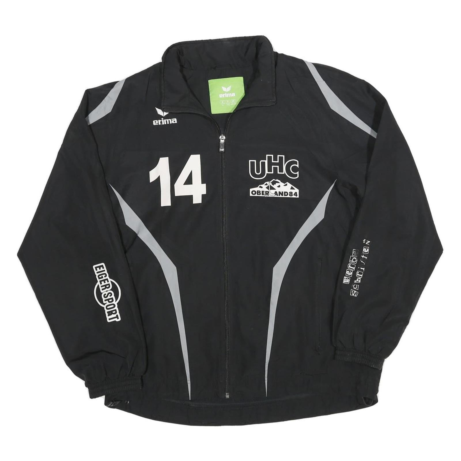 Mens Black Polyester Blend Sports Zip Jacket XL Erima UHC Oberland 84 Style Refurbished - N/A refurbished available on Cerqular