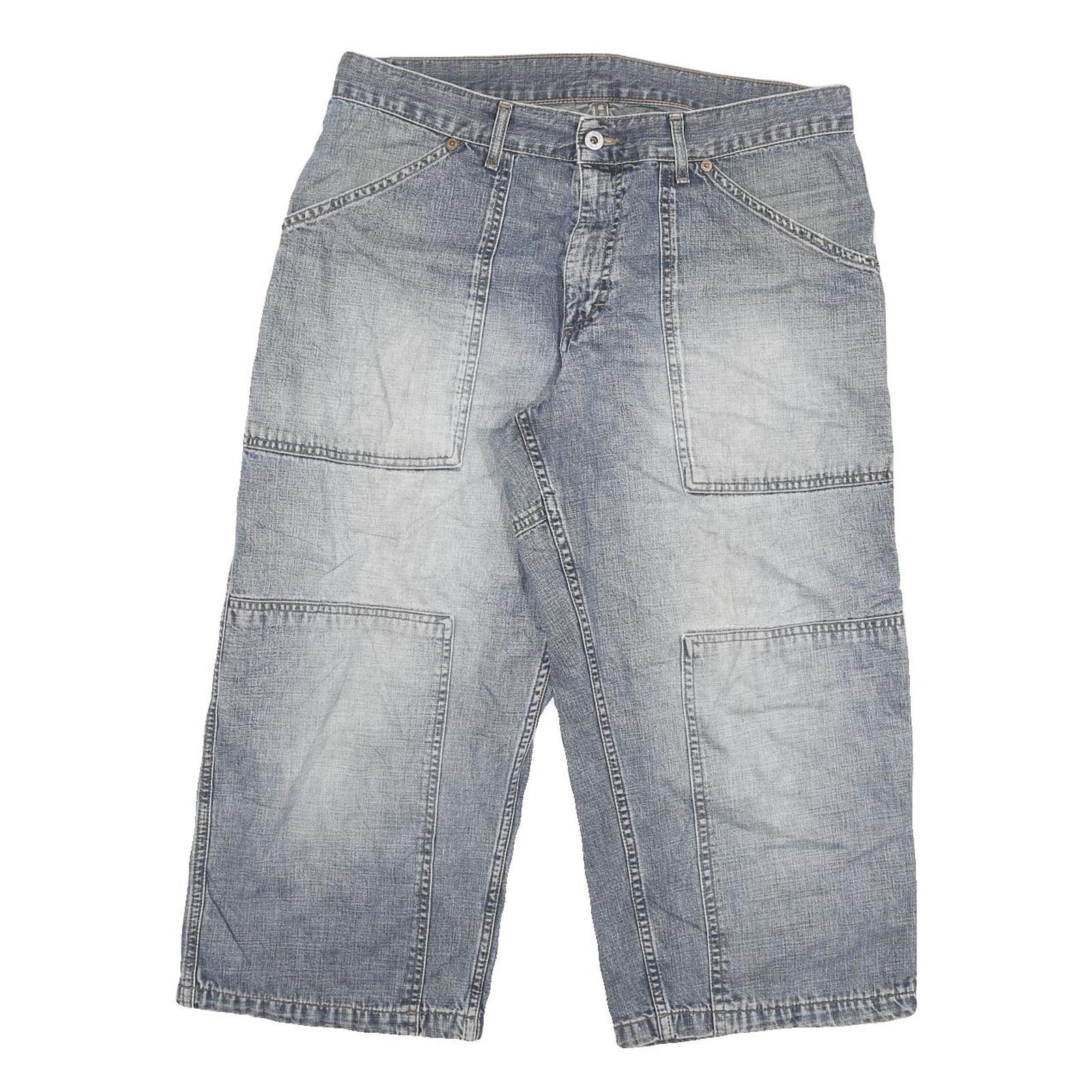 WAVE BOARD Mens Shorts Blue Casual Cotton Blend 2XL W34 Large Pockets Refurbished - N/A refurbished available on Cerqular