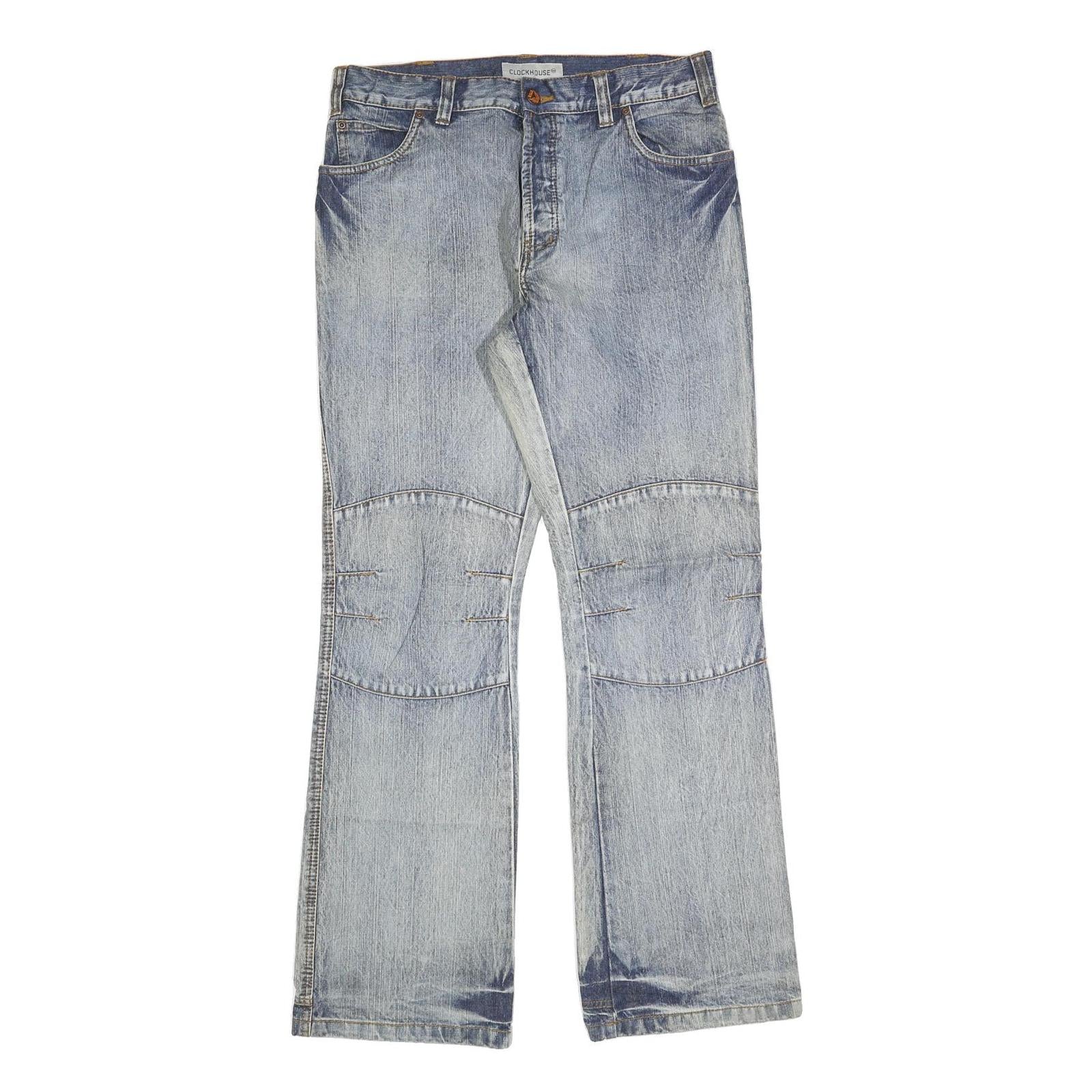 CLOCKHOUSE Mens Regular Blue Denim Jeans W34 L34 Zip Closure Classic Pockets Refurbished - N/A refurbished available on Cerqular