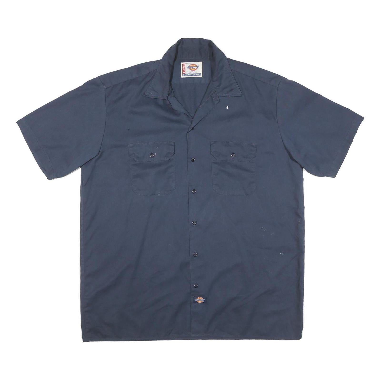DICKIES Mens Blue Shirt XL Workwear Cotton Blend Button Pocket Casual Refurbished - N/A refurbished available on Cerqular