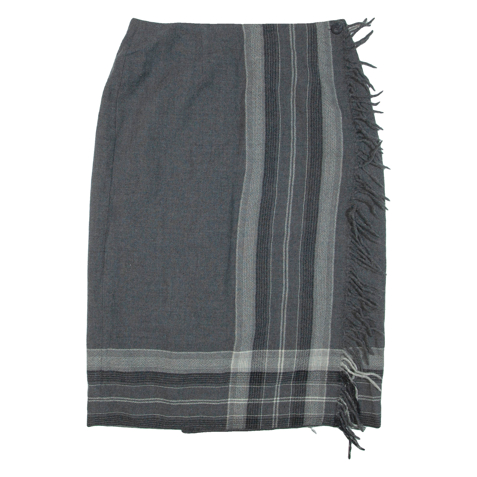 TALBOTS Womens Straight Skirt Grey Knee Length Wool Striped L Refurbished - N/A refurbished available on Cerqular
