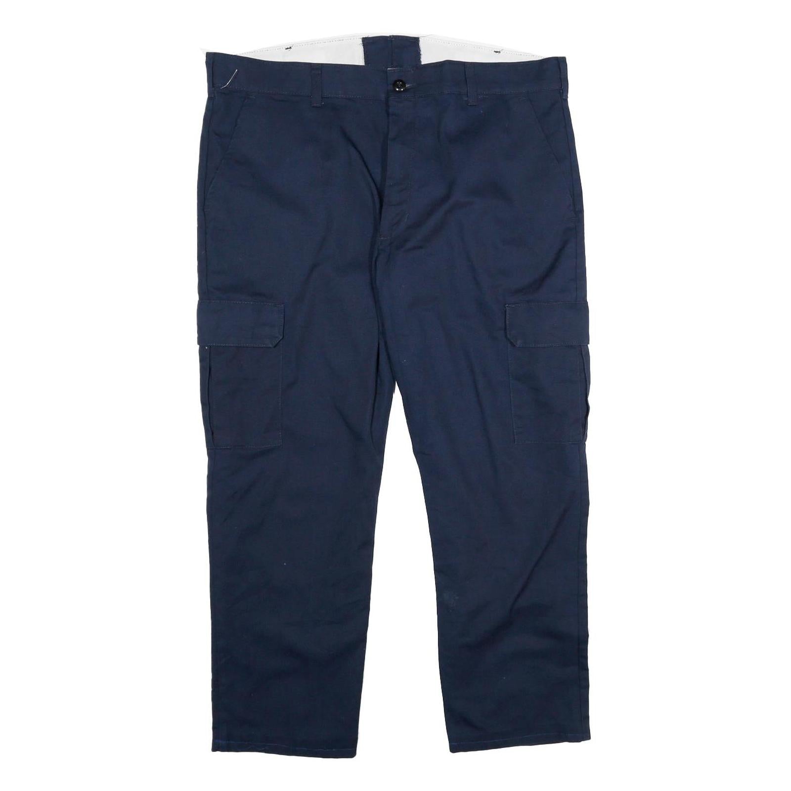 RED KAP Mens Polyester Blend Navy Blue Regular Cargo Trousers W38 L26 Workwear Refurbished - N/A refurbished available on Cerqular