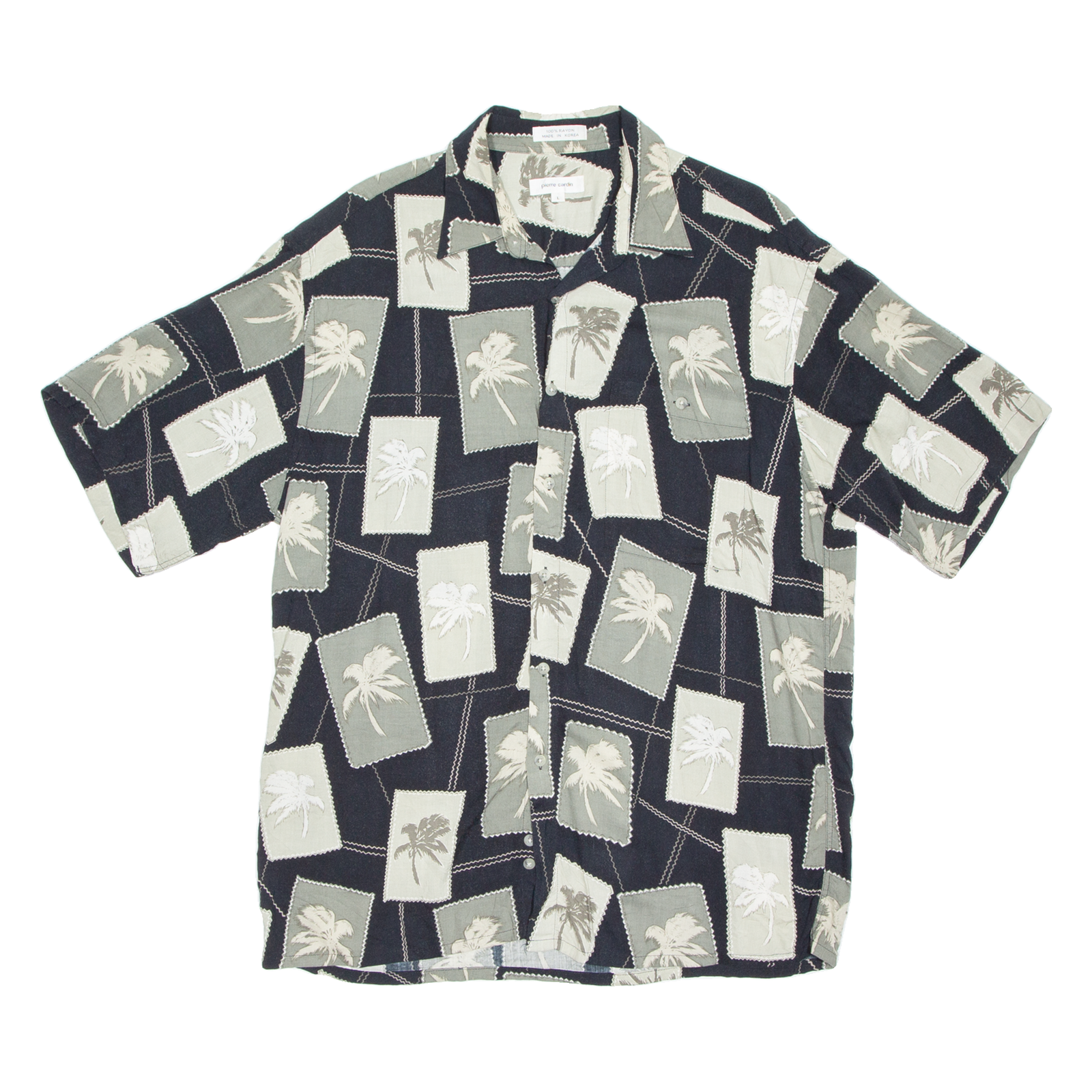 PIERRE CARDIN Mens Shirt Black Crazy Pattern L Refurbished - N/A refurbished available on Cerqular