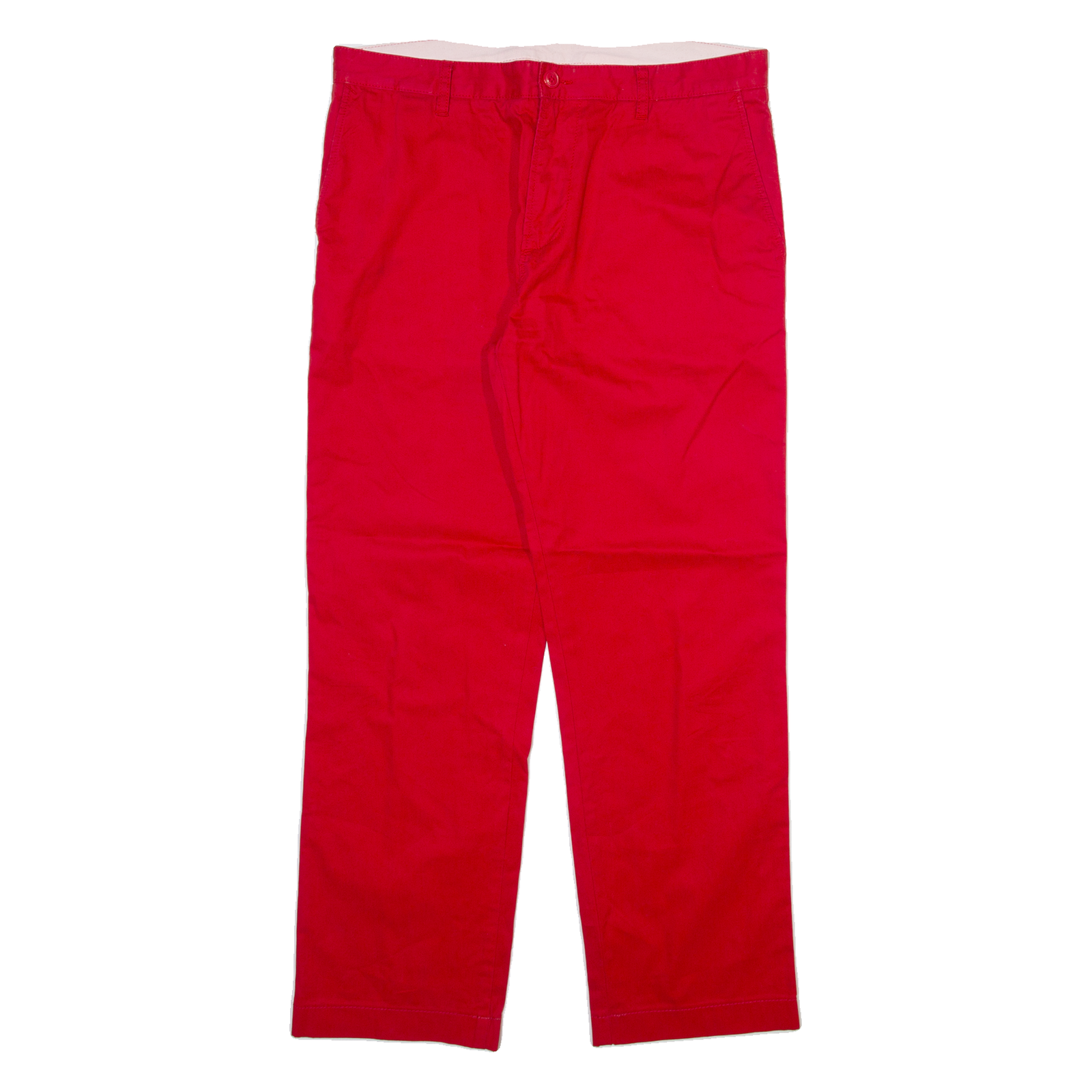 LACOSTE Mens Trousers Red Regular Straight W32 L28 Refurbished - N/A refurbished available on Cerqular
