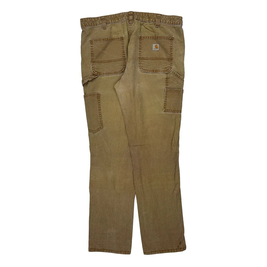 Carhartt Double Knee Carpenter Trousers - 34W UK 14 Brown Cotton Refurbished - Thrifted (note: this is a term often used to describe second- refurbished available on Cerqular