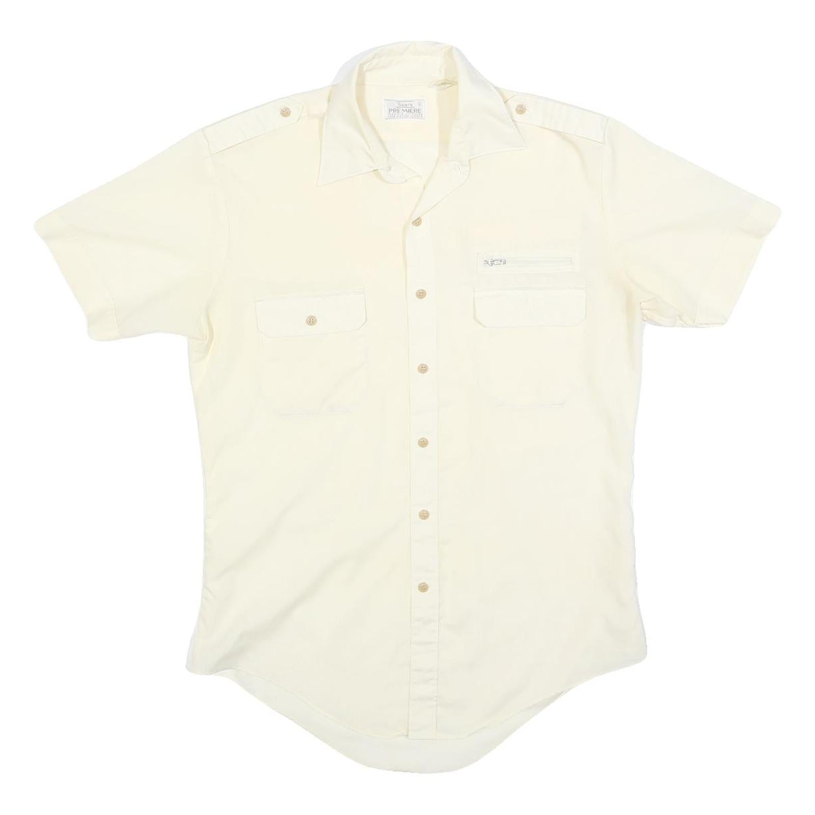 Buy SEARS Mens Cream Short Sleeve Shirt Polyester Blend M Casual Utility Button Down Refurbished - $32.49 SEARS Mens Cream Short Sleeve Shirt Polyester Blend M Casual Utility Button Down Refurbished - N/A refurbished available on Cerqular