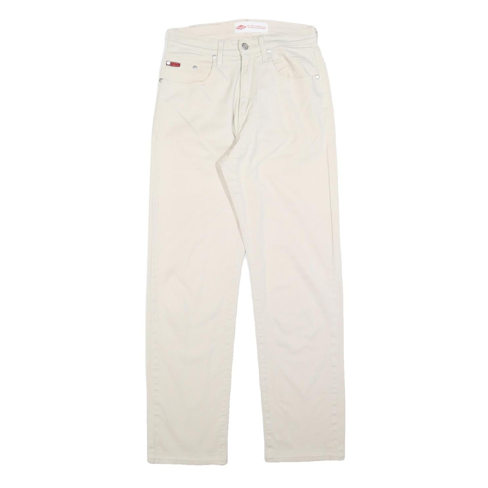 LEE COOPER Womens Regular Cream Cotton Blend Trousers W26 L29 Classic Zip Casual Refurbished - N/A refurbished available on Cerqular