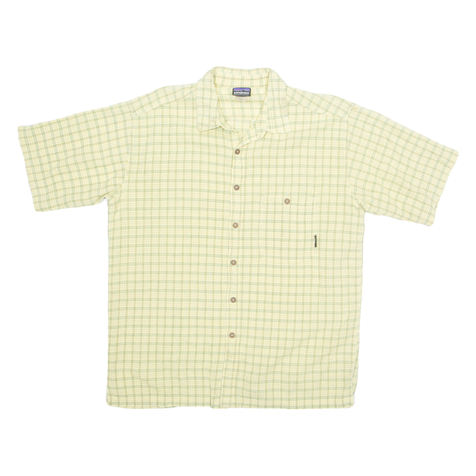 PATAGONIA Mens Shirt Yellow Check L Refurbished - N/A refurbished available on Cerqular