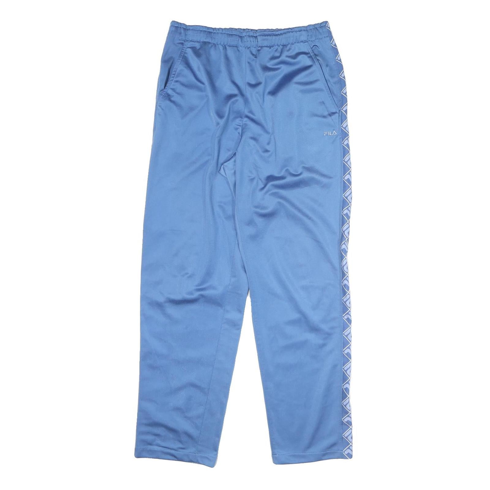FILA Mens Joggers Blue & White Regular Straight M W28 L29 Cotton Blend Logo Tape Refurbished - N/A refurbished available on Cerqular