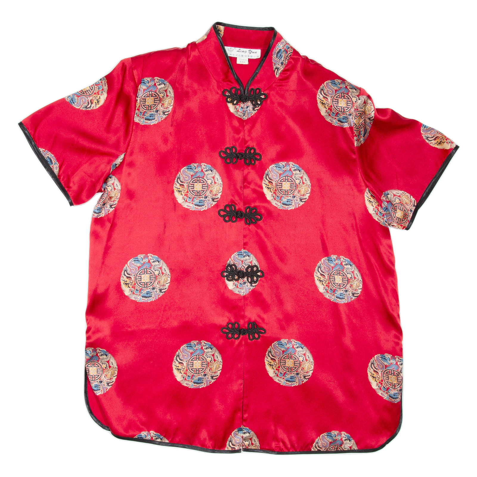 LING YUN Womens Printed Blouse Red Collared Geometric 2XL Refurbished - N/A refurbished available on Cerqular