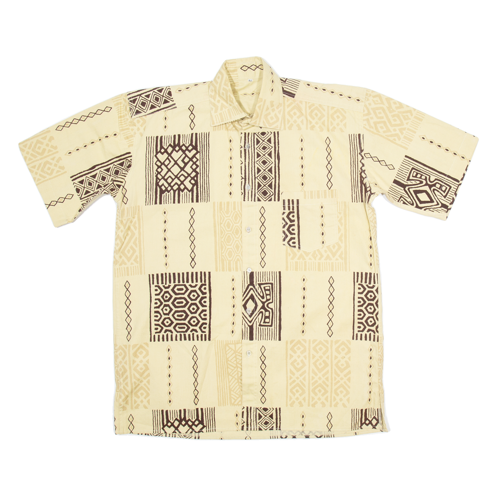 Mens Shirt Beige Geometric L Refurbished - N/A refurbished available on Cerqular