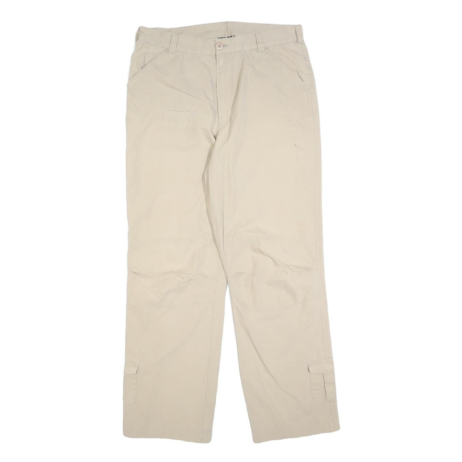 YES OR NO Mens Cotton Blend Beige Regular Fit Straight Leg Trousers W32 L30 Refurbished - N/A refurbished available on Cerqular
