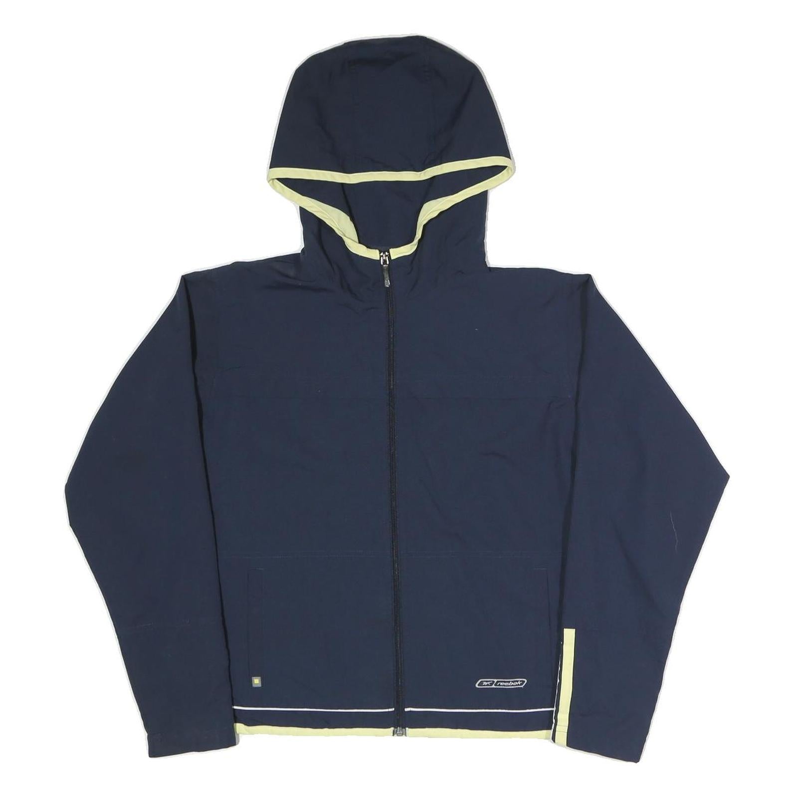 REEBOK Womens Navy Blue Jacket UK 12 Polyester Blend Zip Hooded Plain Refurbished - N/A refurbished available on Cerqular