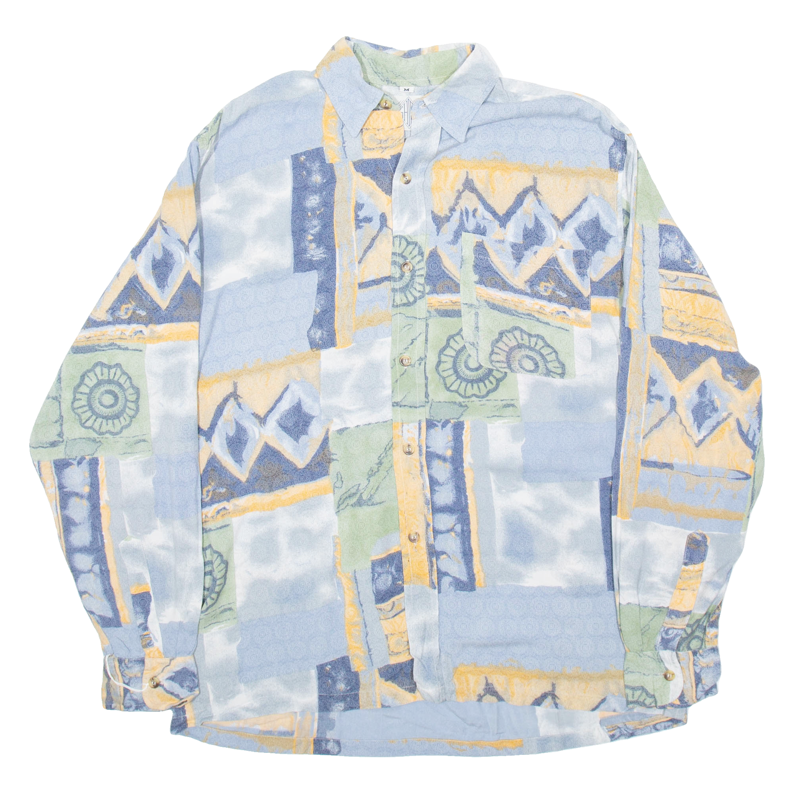 BETS SHIRT TEAM Mens Shirt Blue Crazy Pattern Long Sleeve M Refurbished - N/A refurbished available on Cerqular