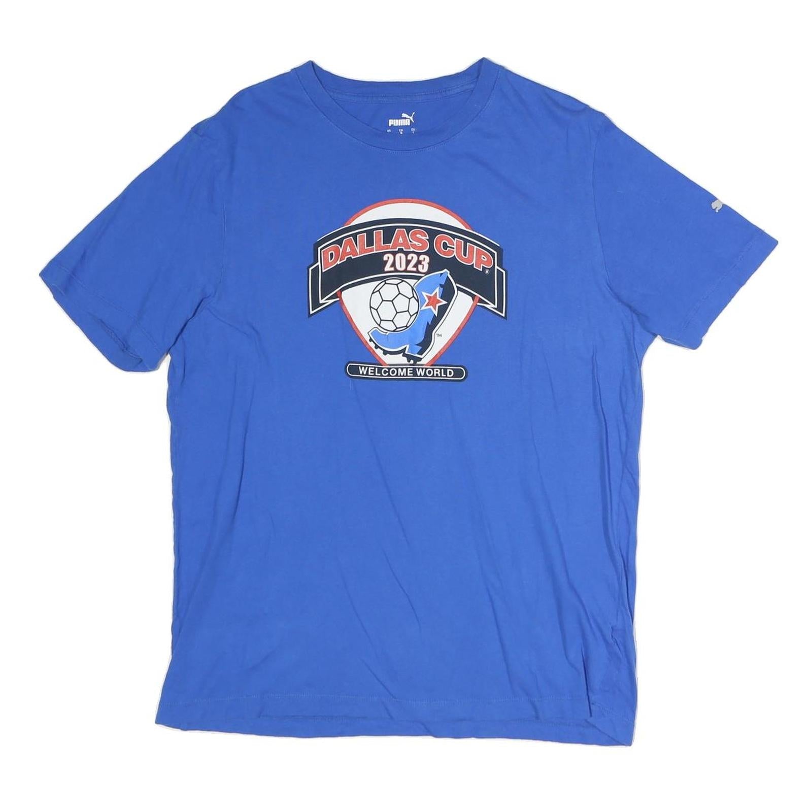 PUMA Mens Blue Dallas Cup 2023 Graphic T-Shirt L Short Sleeve Crew Neck Refurbished - N/A refurbished available on Cerqular