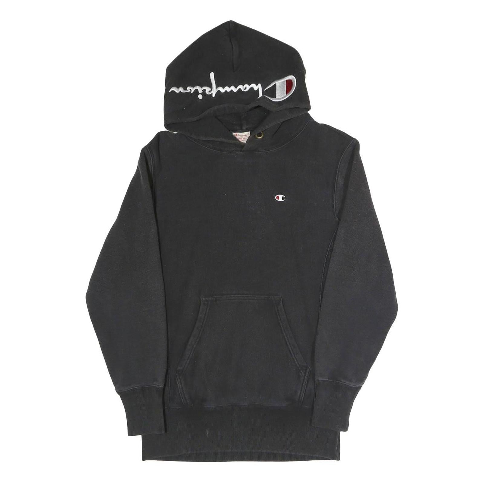 CHAMPION REVERSE WEAVE Mens Black Hoodie S Cotton Blend Pullover Casual Refurbished - N/A refurbished available on Cerqular