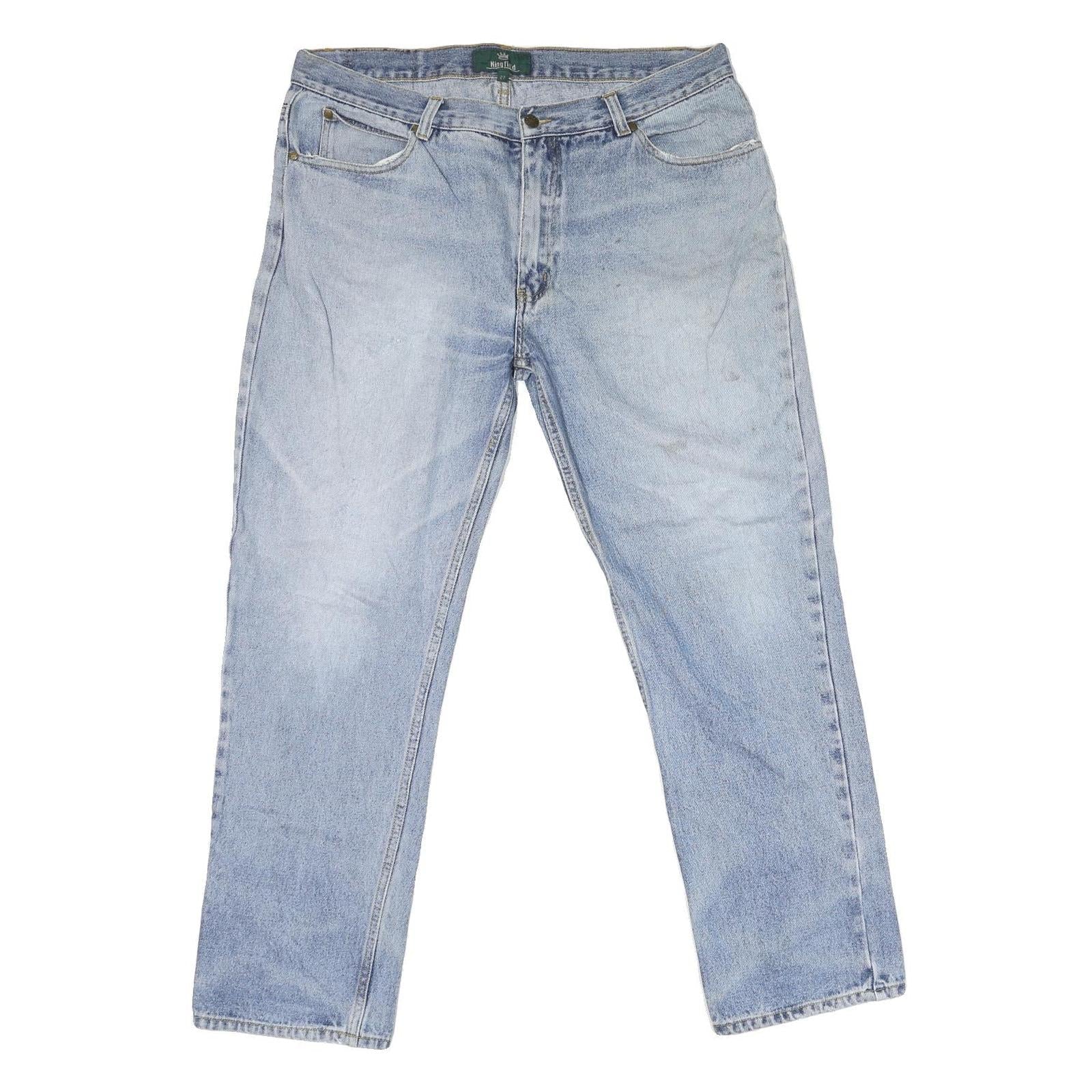 KINGFIELD Mens Regular Fit Light Blue Denim Jeans W38 L29 Zip Closure Classic Refurbished - N/A refurbished available on Cerqular
