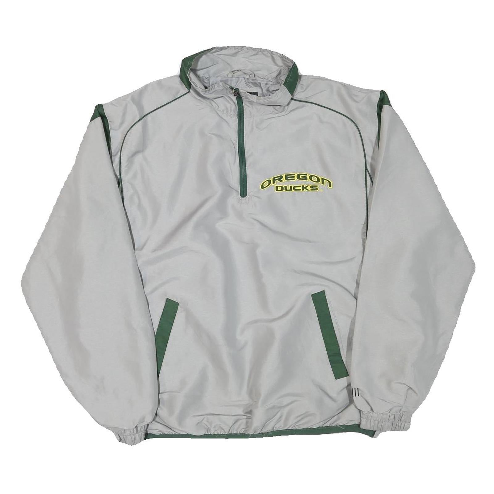 Mens Grey & Green Oregon Ducks Track Zip Jacket XL Polyester Blend Plain Sport Refurbished - N/A refurbished available on Cerqular