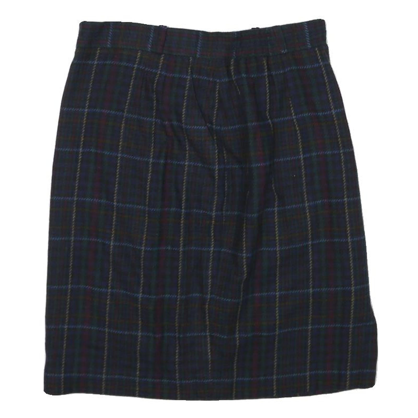 LIT ANNA Womens Blue Check Pencil Knee Length Woven Skirt M Classic Polyester Refurbished - N/A refurbished available on Cerqular