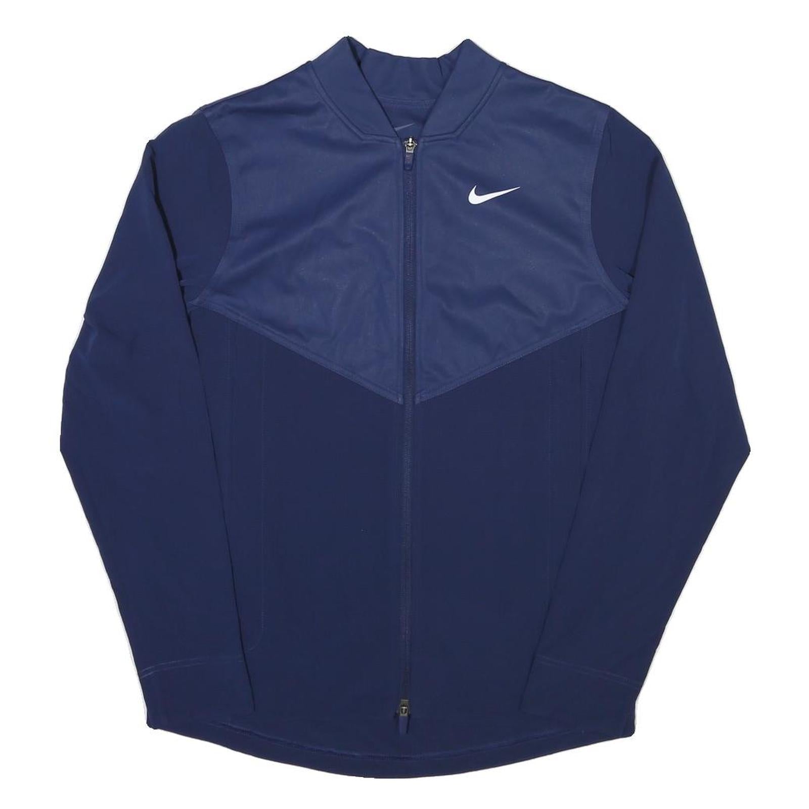 NIKE Mens Blue Bomber Jacket S Polyester Blend Plain Sportswear Zip Refurbished - N/A refurbished available on Cerqular