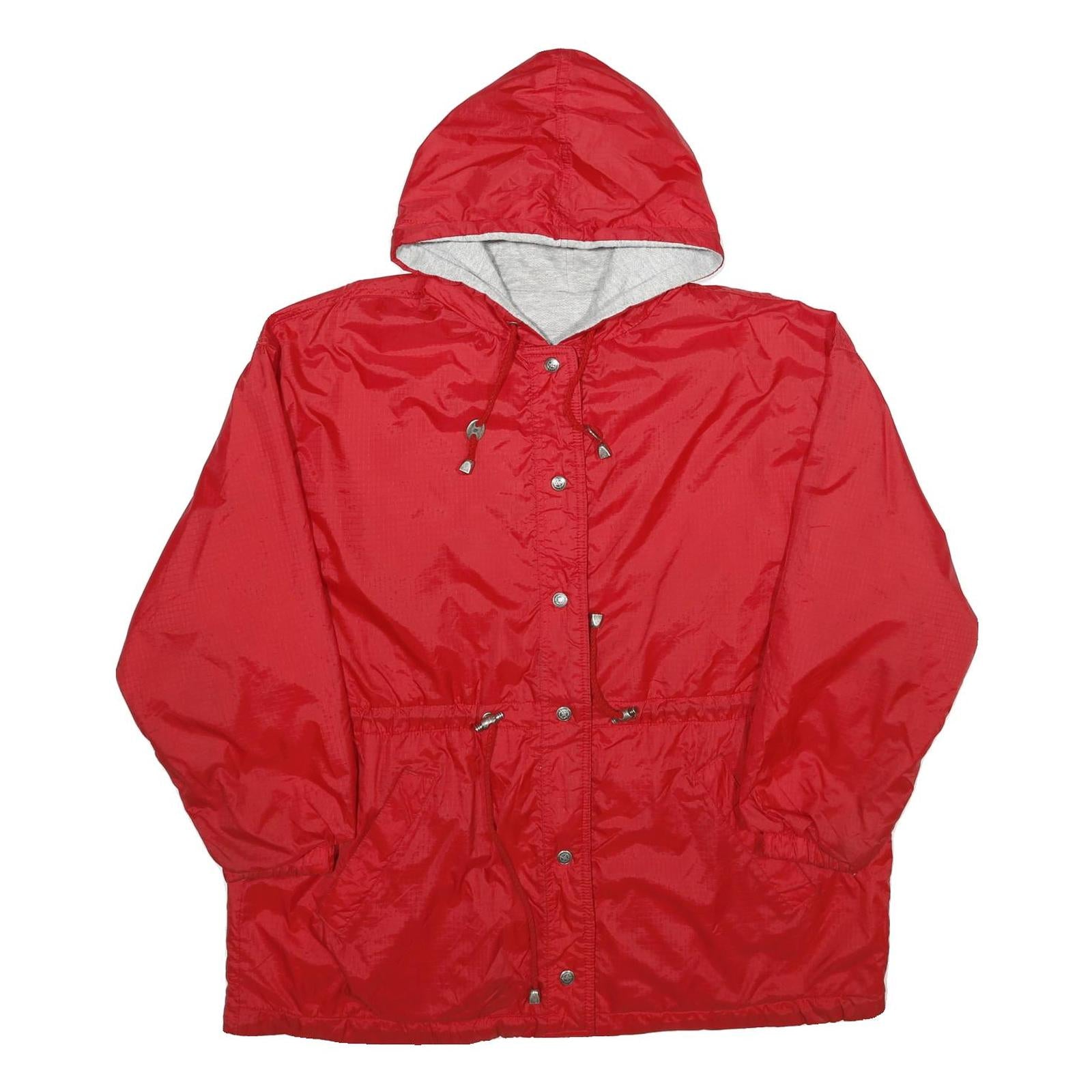 BASIC EDITIONS Womens Red & Grey Reversible Nylon Jacket XL Button Closure Refurbished - N/A refurbished available on Cerqular