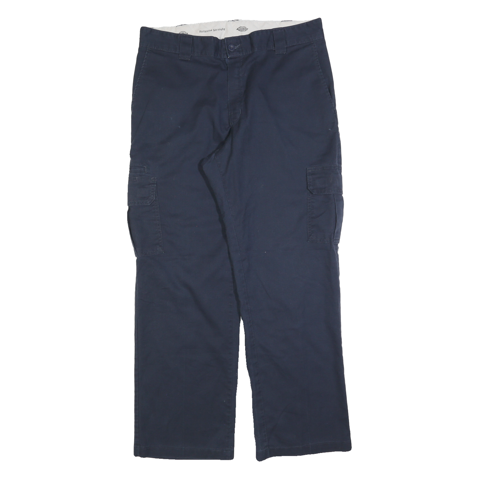 DICKIES Mens Cotton Blend Navy Regular Straight Leg Trousers W36 L32 Workwear Refurbished - N/A refurbished available on Cerqular