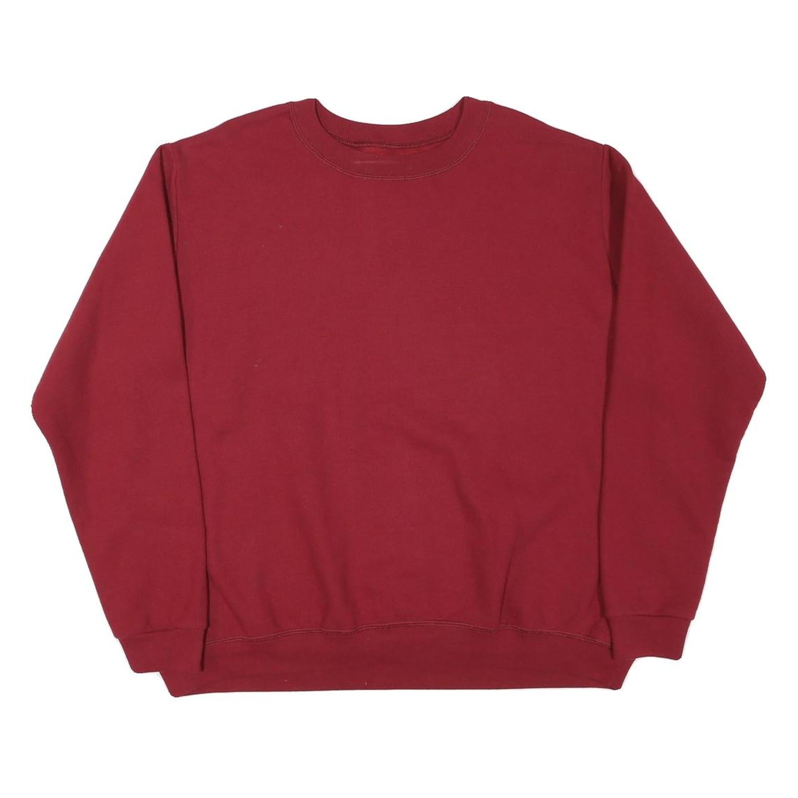 GILDAN Mens Maroon Sweatshirt Crew Neck XL Plain Cotton Blend Pullover Refurbished - N/A refurbished available on Cerqular