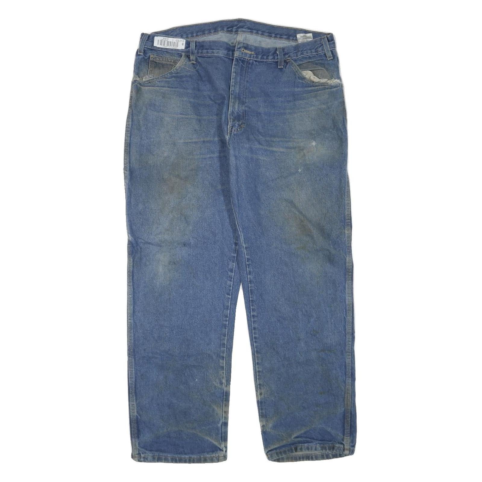 CARHARTT Mens Blue Regular Straight Denim W36 L30 Workwear Zip Closure Jeans Refurbished - N/A refurbished available on Cerqular