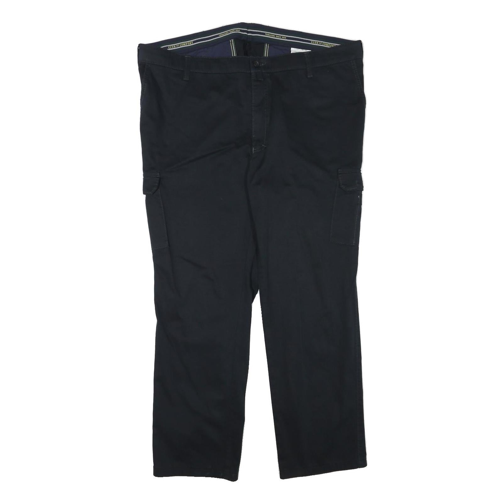CLUB OF COMFORT Mens Cotton Blend Black Regular Cargo Trousers W42 L29 Refurbished - N/A refurbished available on Cerqular