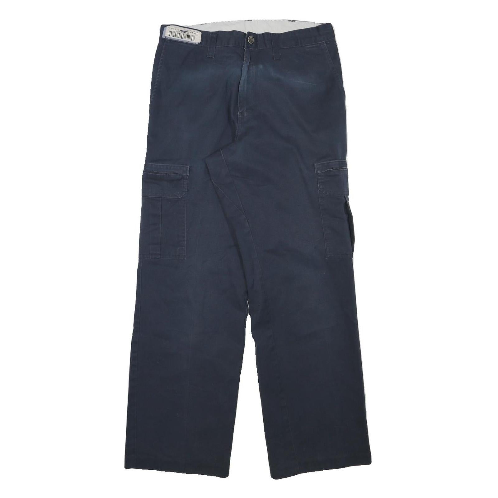 DICKIES Mens Cotton Blend Navy Relaxed Straight Trousers W30 L30 Workwear Cargo Refurbished - N/A refurbished available on Cerqular