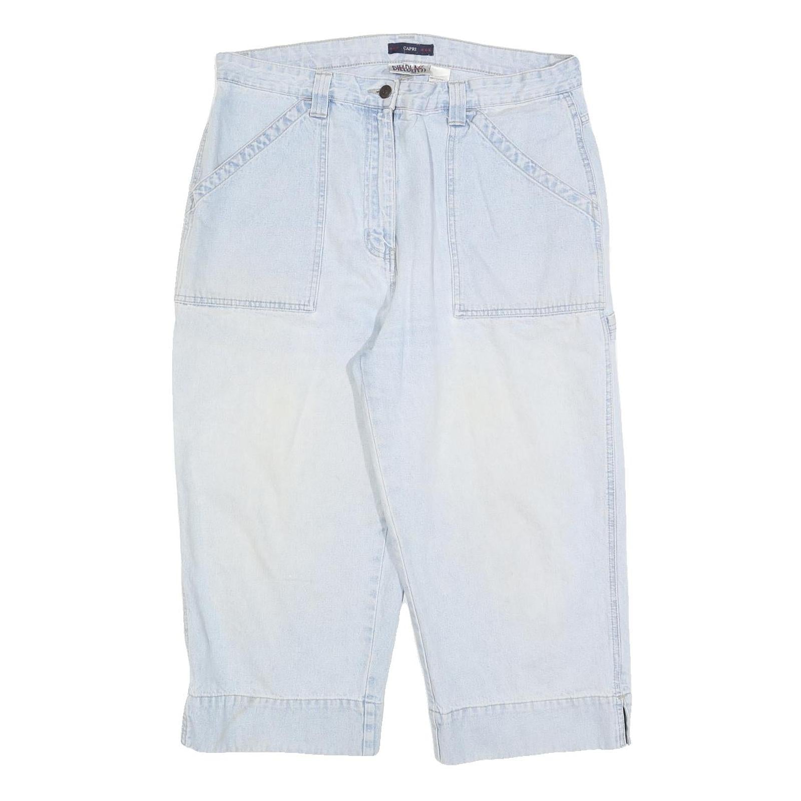 BILLBLASS Womens Shorts Blue Casual Capri L W36 Cotton Blend Comfortable Refurbished - N/A refurbished available on Cerqular