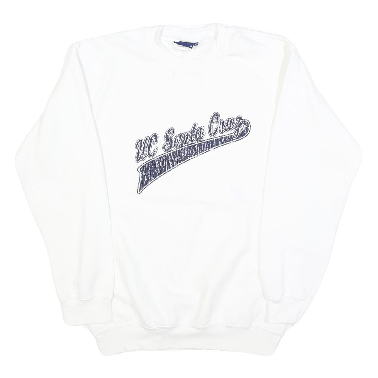 MV SPORT Mens White UC Santa Cruz Crew Neck S Cotton Blend Sweatshirt Refurbished - N/A refurbished available on Cerqular