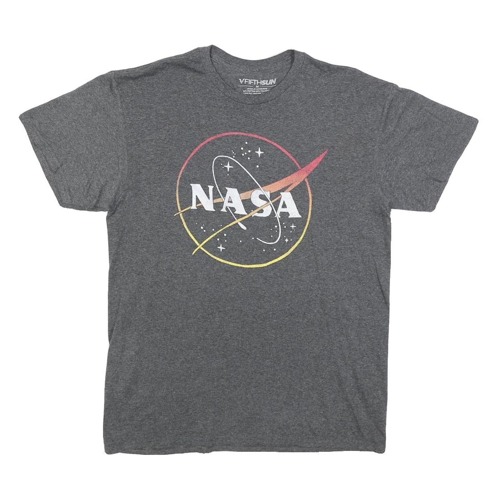FIFTHSUN Mens Grey NASA Graphic T-Shirt M Short Sleeve Crew Neck Refurbished - N/A refurbished available on Cerqular