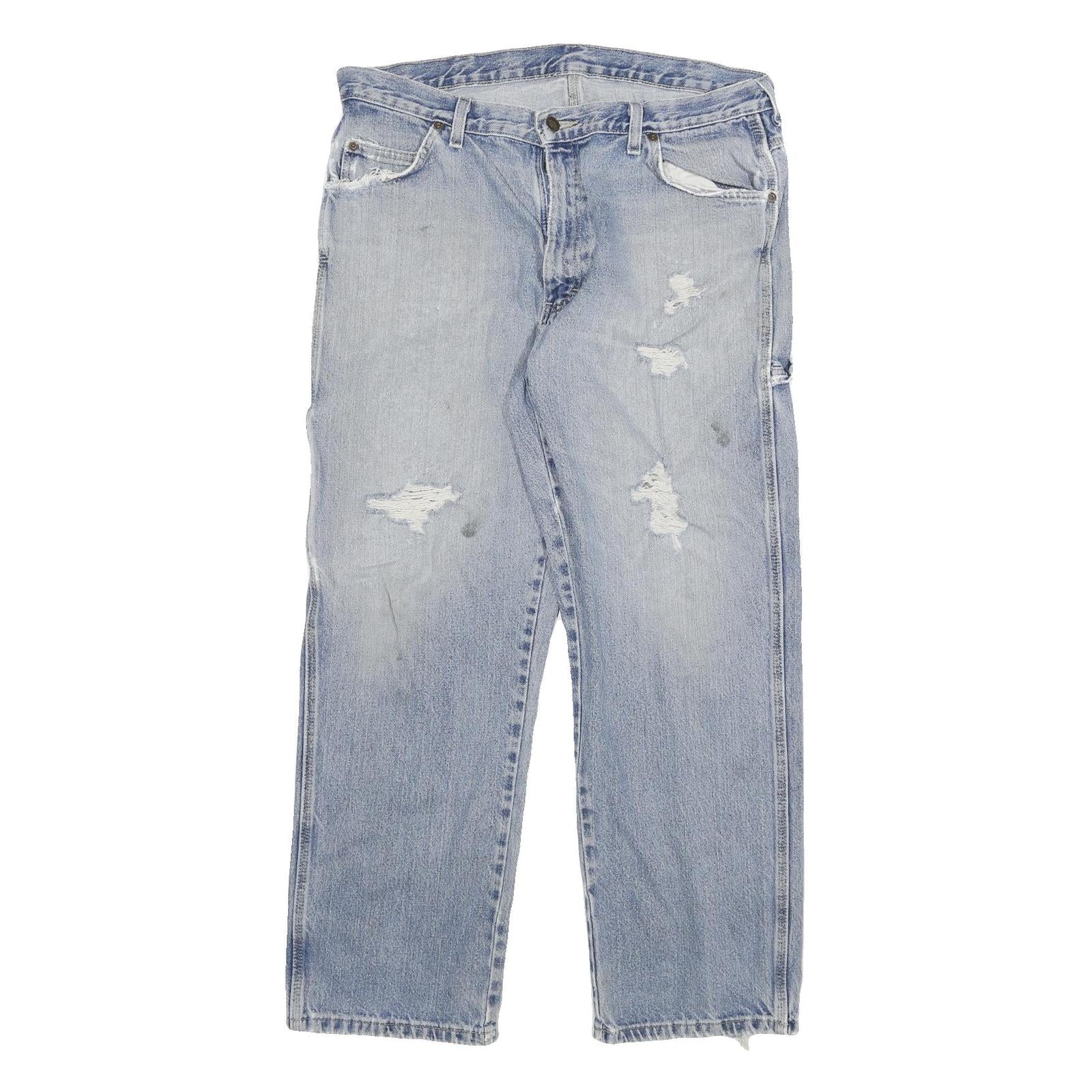 DICKIES Mens Relaxed Light Blue Denim Jeans W34 L28 Distressed Workwear Casual Refurbished - N/A refurbished available on Cerqular