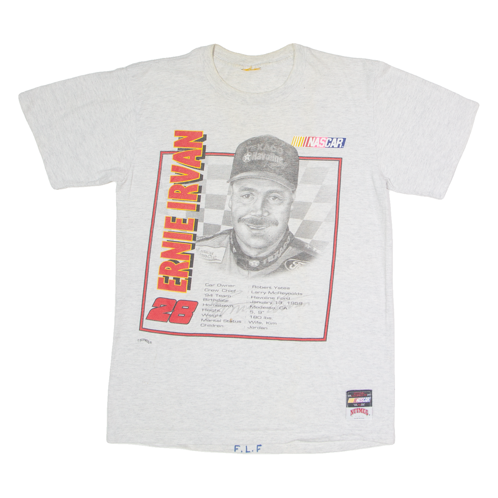 NASCAR 28 Ernie Irvan Mens T-Shirt Grey USA M Refurbished - N/A refurbished available on Cerqular